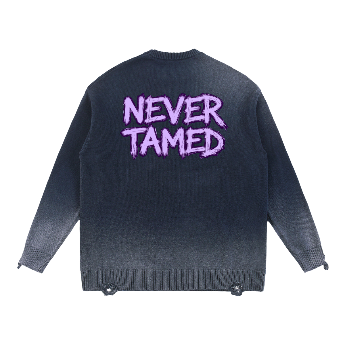 Sun Fade Distressed Ripped Crewneck Sweater - The Logo