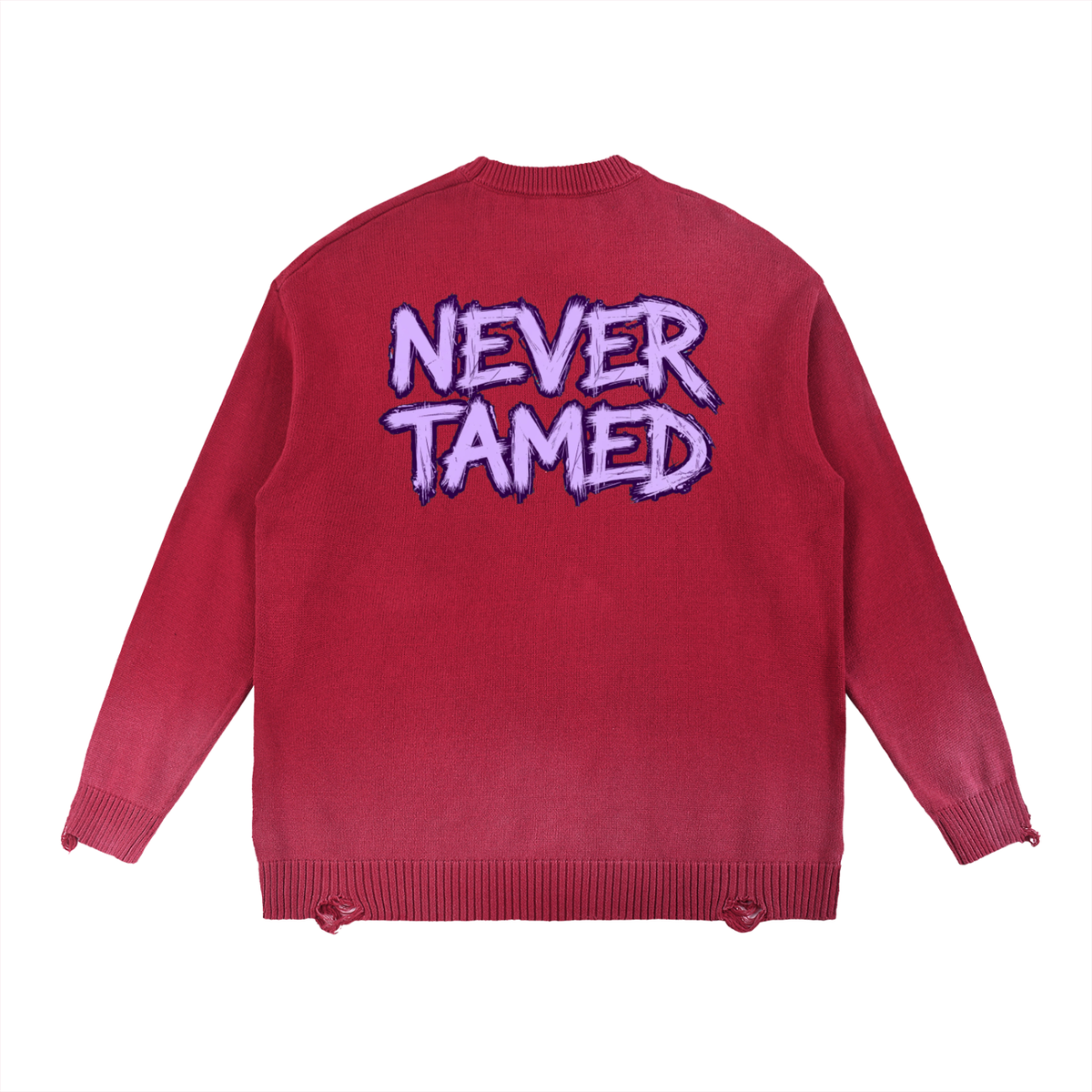 Sun Fade Distressed Ripped Crewneck Sweater - The Logo
