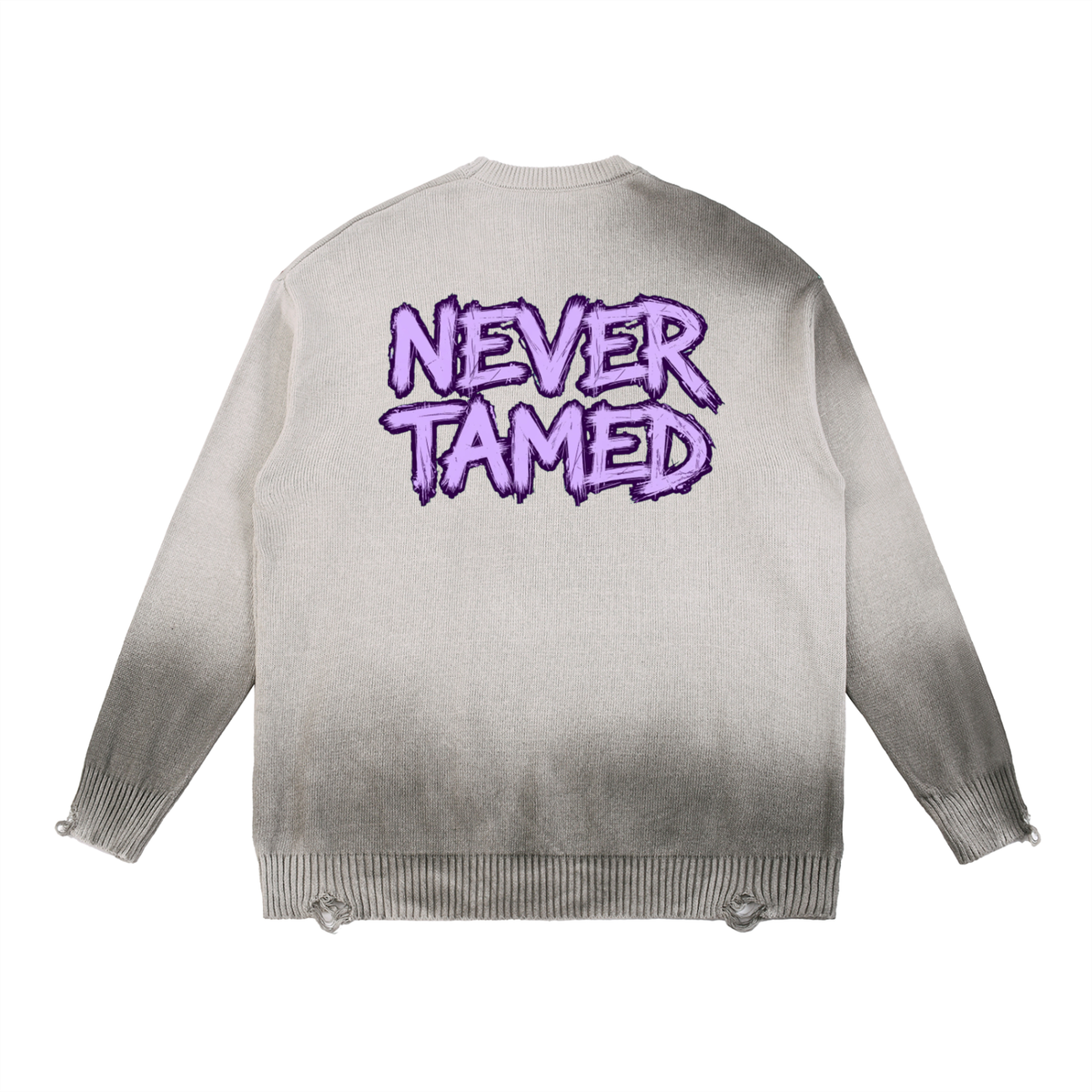 Sun Fade Distressed Ripped Crewneck Sweater - The Logo
