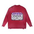 Sun Fade Distressed Ripped Crewneck Sweater - The Logo